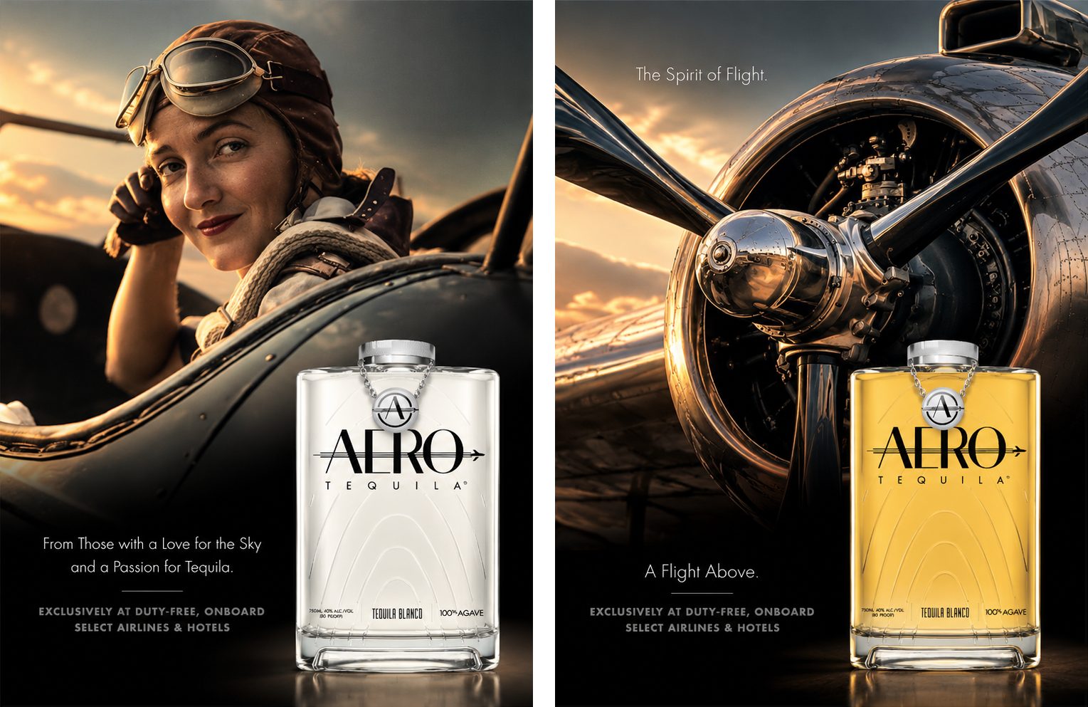 AERO Tequila ads — From Those with a Love for the Sky; A Flight Above