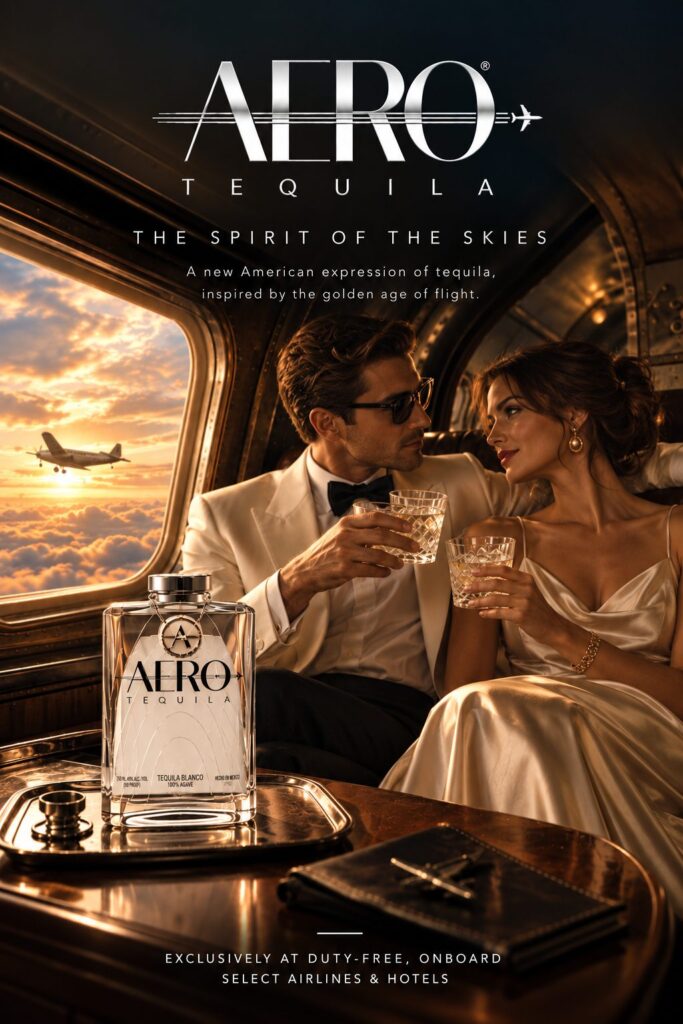 AERO Tequila — The Spirit of the Skies ad