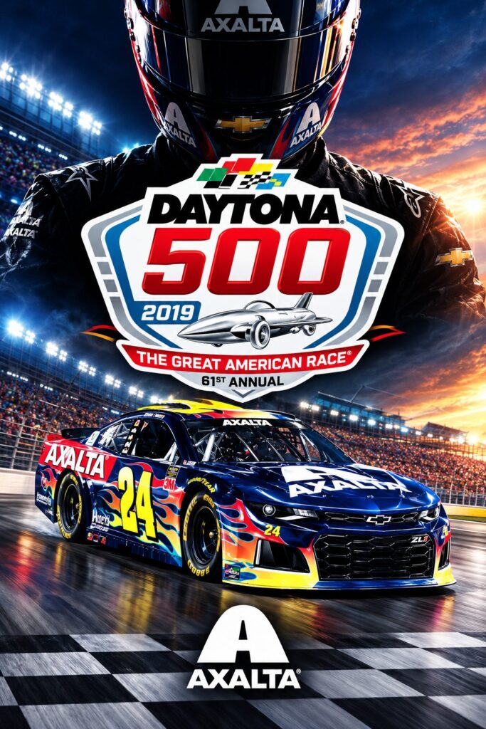 Daytona 500 2019 poster with the #24 car