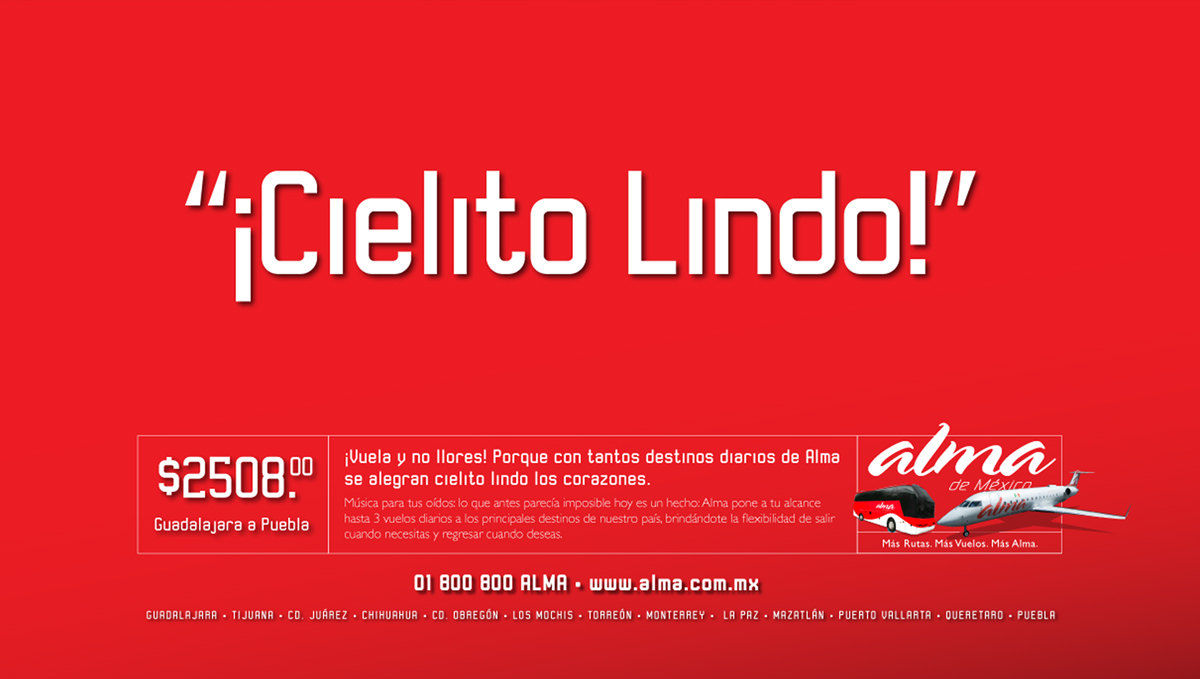 ALMA "¡Cielito Lindo!" fare promotion ad