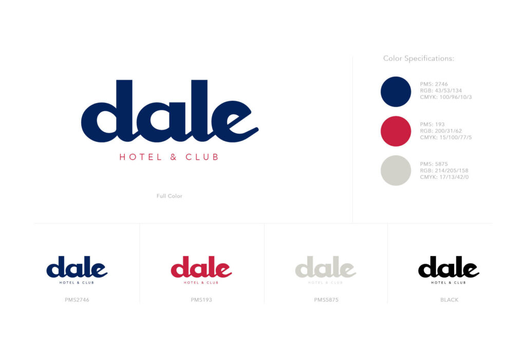 The Dale Hotel color system