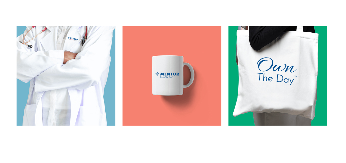 Mentor branded mug and tote bag