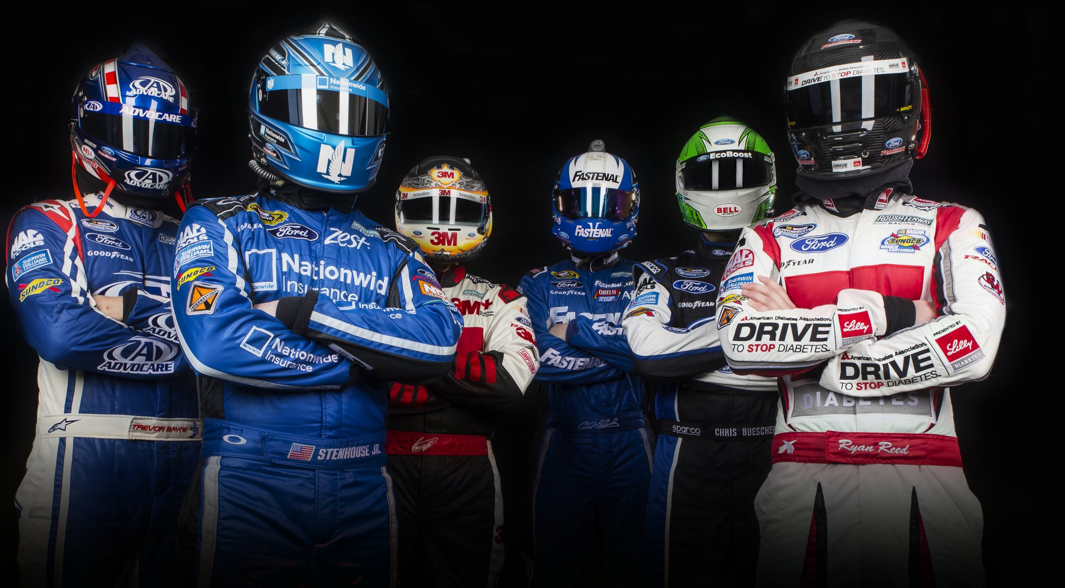 NASCAR drivers in Axalta-sponsored racing suits