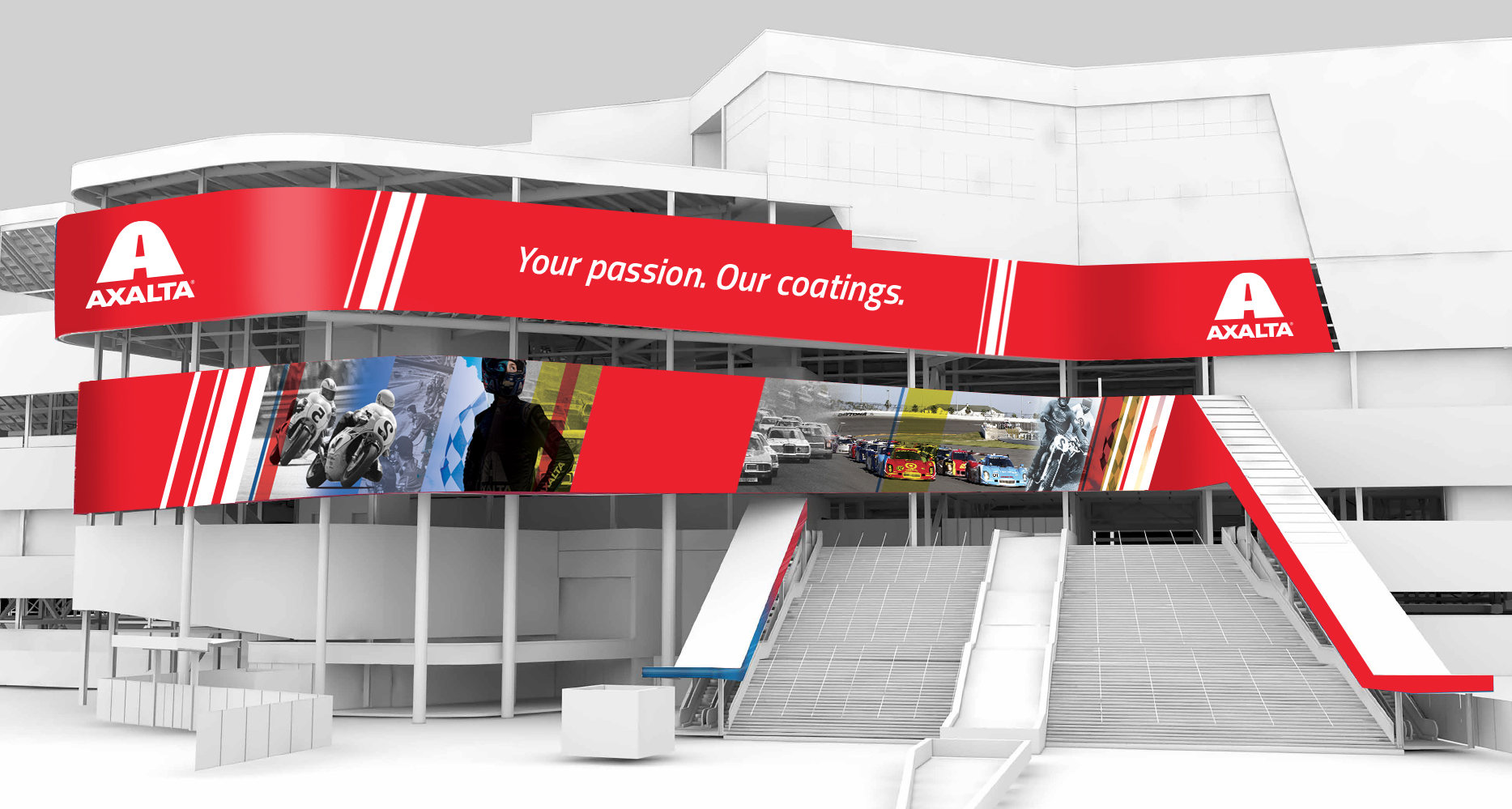 Axalta stadium graphics rendering at Daytona